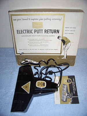 VINTAGE 1967 SEARS ELECTRIC PUTT RETURN MODEL 82942 WITH ORIGINAL BOX