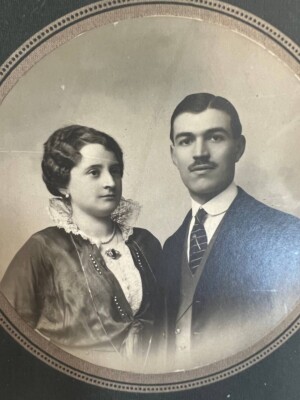 1800 s Vintage Cabinet Photo Card Couple Zocchi s Studio Turin Torino Italy C7