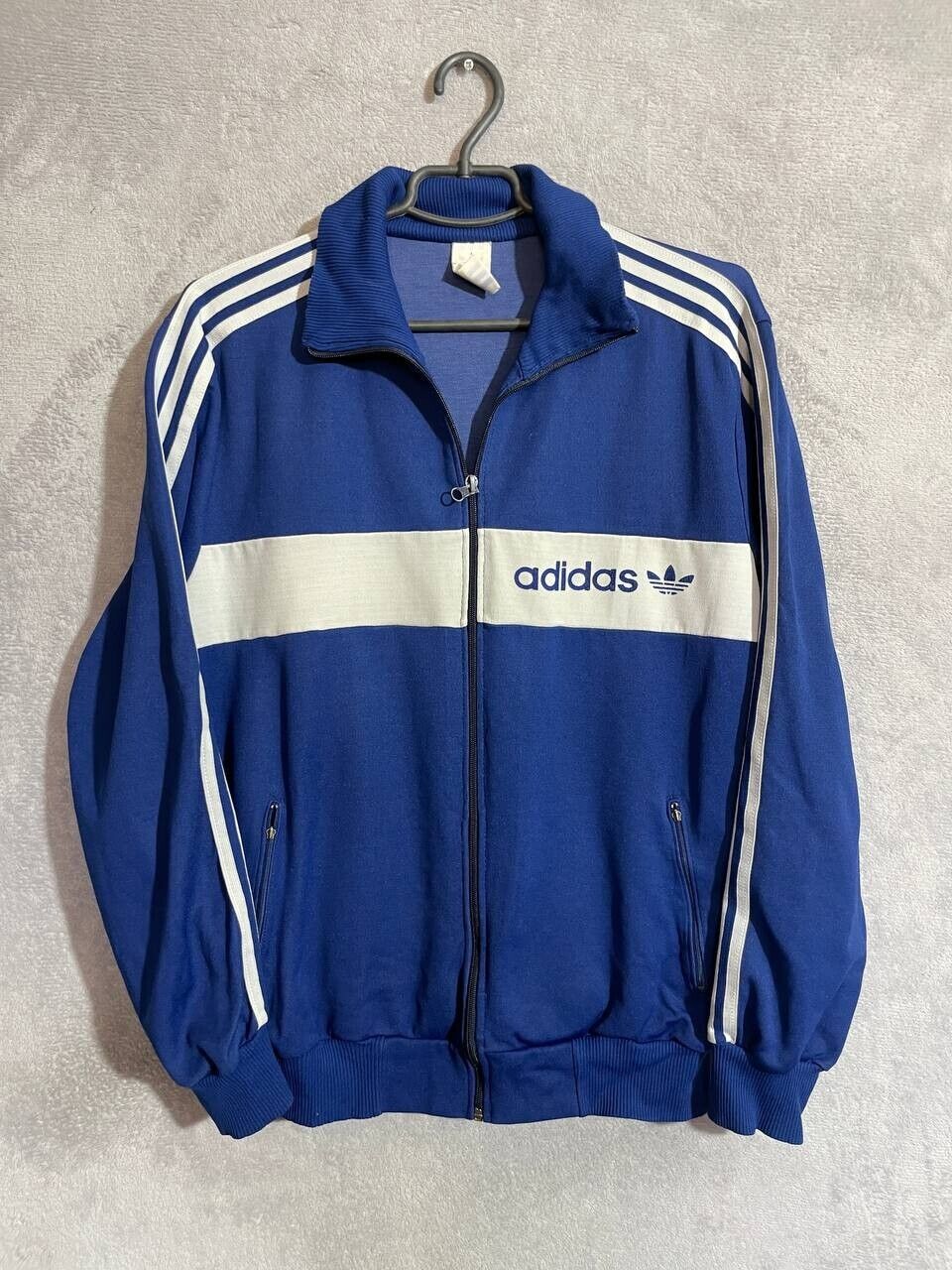 Adidas Vintage Jacket With Zipped Blue 90s Made in Adidas Vintage Jacket With Zipped Blue 90s Made in