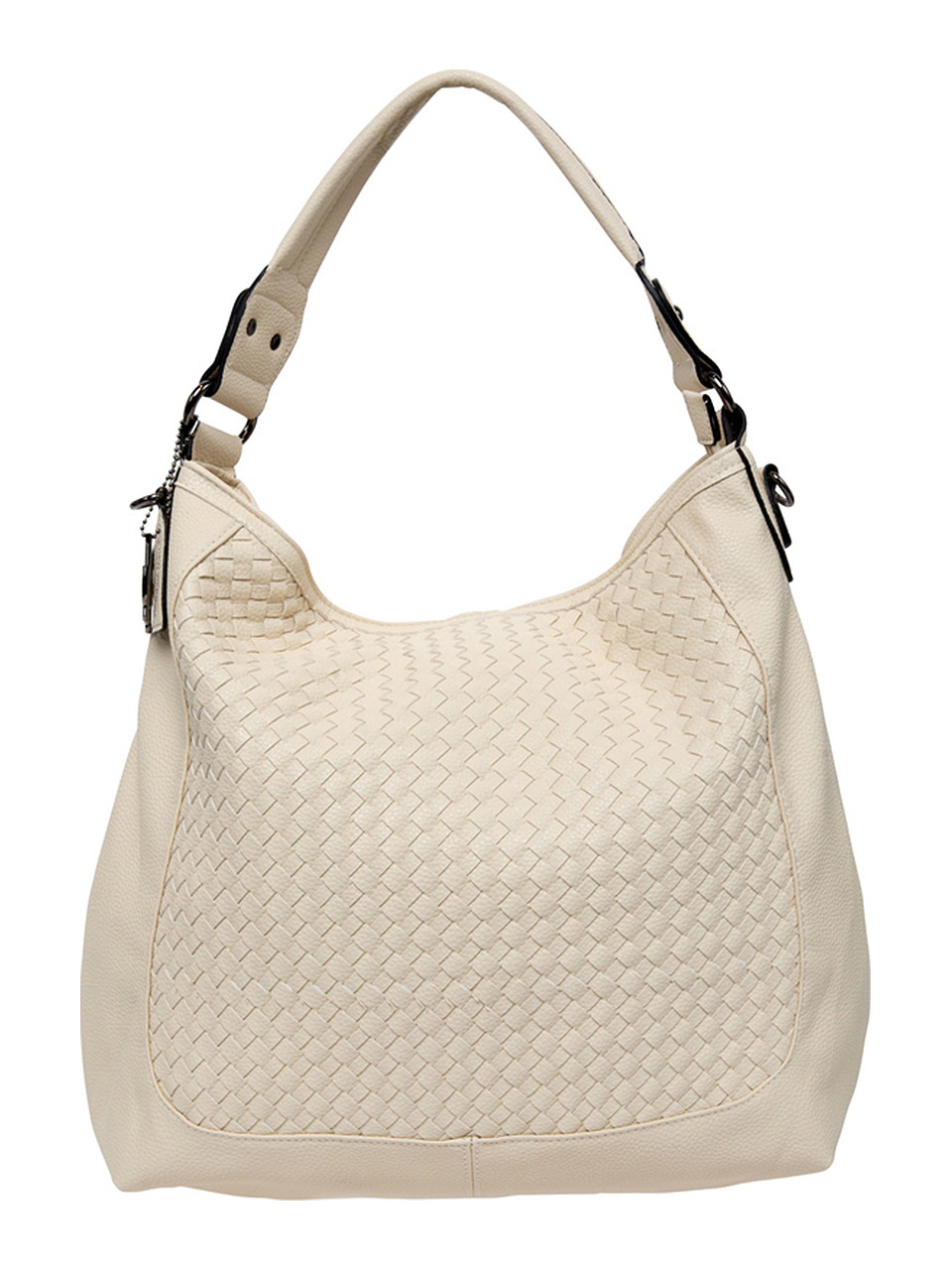 BEIGE WEAVE CONCEALED CARRY HANDBAG