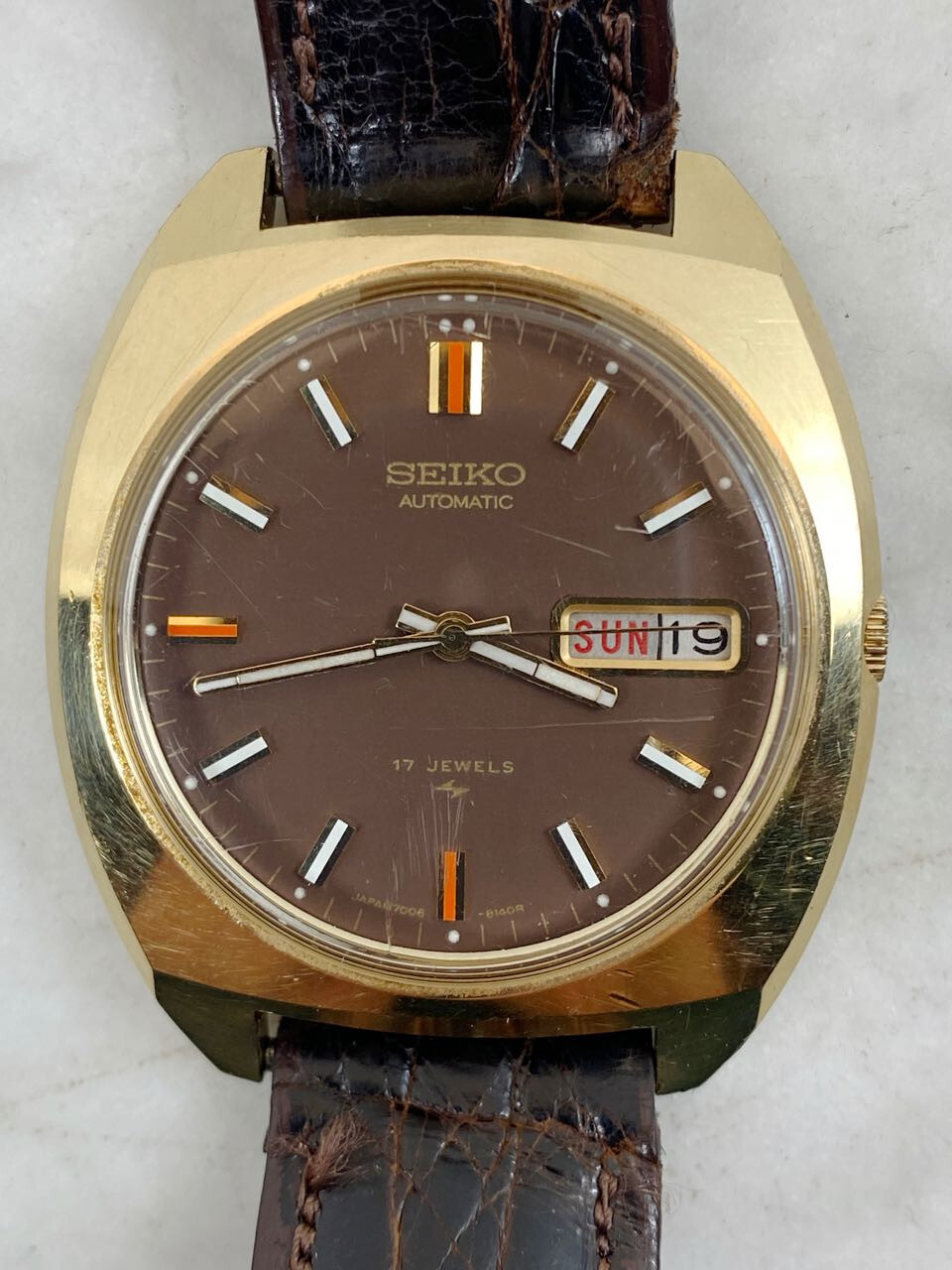 Vintage SEIKO Automatic Men's Watch. Automatic Day Date Gold