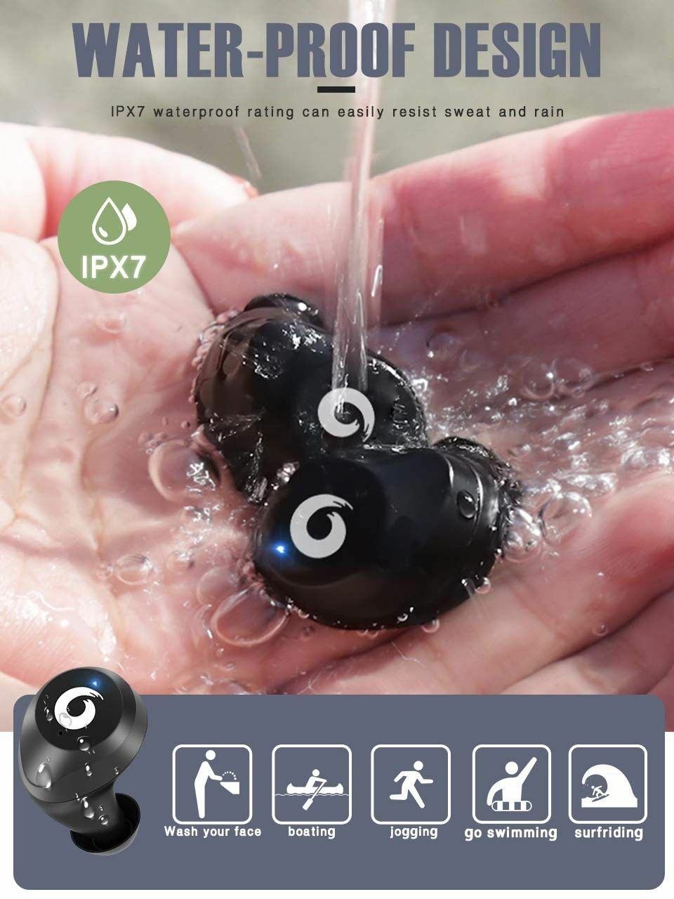 Wireless Earbuds Bluetooth 5.0 with Portable Charging Case for iPhone Samsung