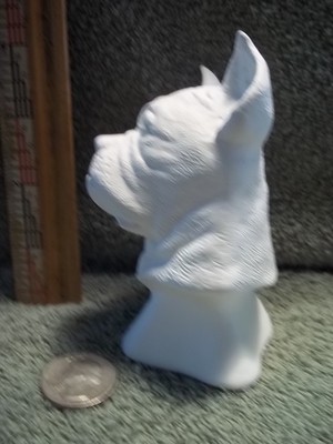 Boxer Dog Head Bust Ceramic Bisque U-Paint Ready To Paint Boxers
