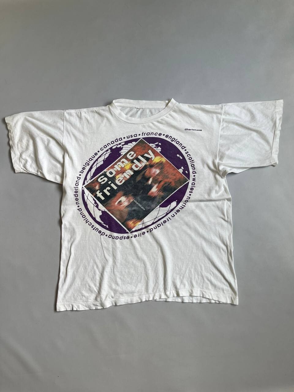 the charlatans some friendly Tシャツ 90s Vintage 90s Single Stitch The Charlatans Some Friendly Tour