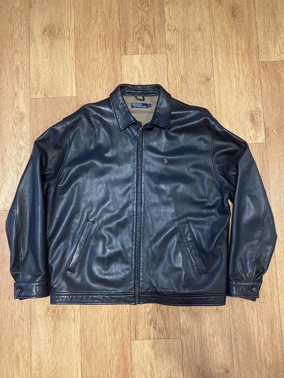 Ralph Lauren レザージャケット XL 90s Vintage 1990s Ralph Lauren Leather Jacket Black Color Mens