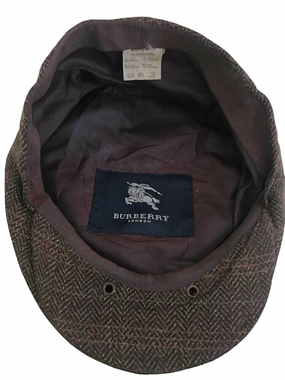 Burberry London Vintage Men's Grey Nova Check Wool Flat Cap Burberry London Vintage Men's Grey Nova Check Wool Flat Cap