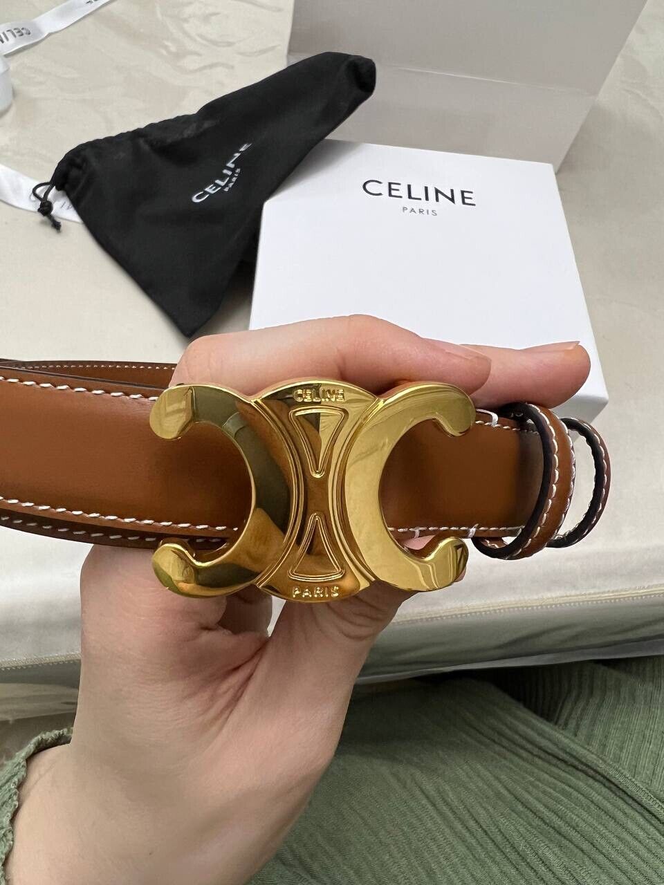 Celine woman's belt classic in genuine calfskin brown 85 Celine woman's belt classic in genuine calfskin brown 85