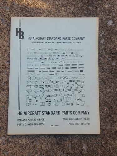 HB Aircraft Standard Parts Company July 1980 Book/ Catalog