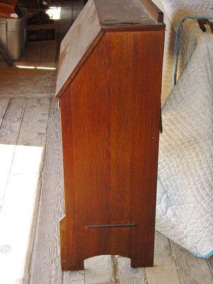 Old Antique Stickley Slant Front Oak Desk