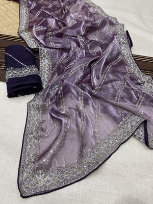 New Designer Bollywood Celebrity Indian Pakistani Wedding Silk Saree Sari Blouse