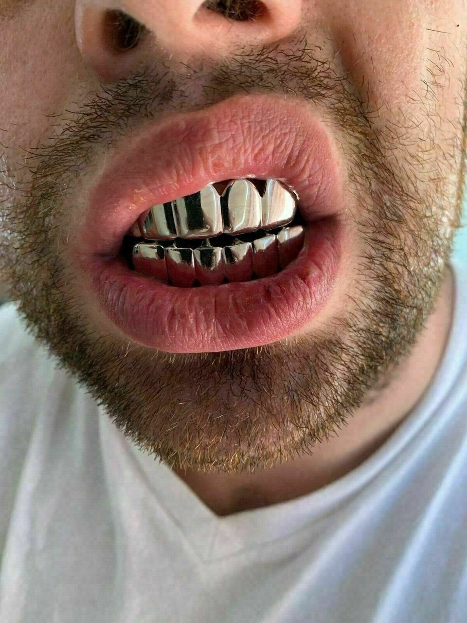 Real 925 Sterling Silver GRILLZ Top Bottom Hip Hop Grills 6 8 Or