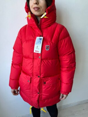 Women's Fjallraven Expedition Down Puffer Jacket Parka True Red Size XS