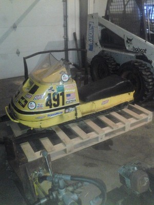 Vintage Yellow 1970 Skidoo Elan
