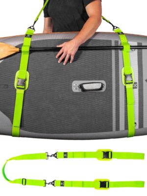 Kayak Paddle Board Carrier Green/Surfboard Straps for Shoulder | Hands-Free C...