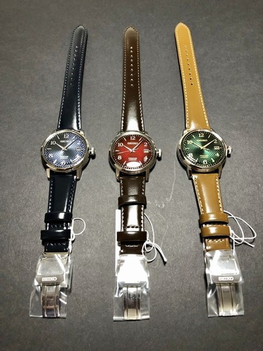 Pre-owned Seiko Presage Srpe43j1 Automatic Leather Cocktail Manhattan Blue Japan Made