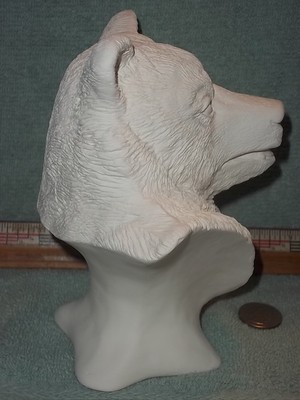 Beautiful Bear Head Bust Ceramic Bisque U-Paint Ready To Paint Bears Grizzly