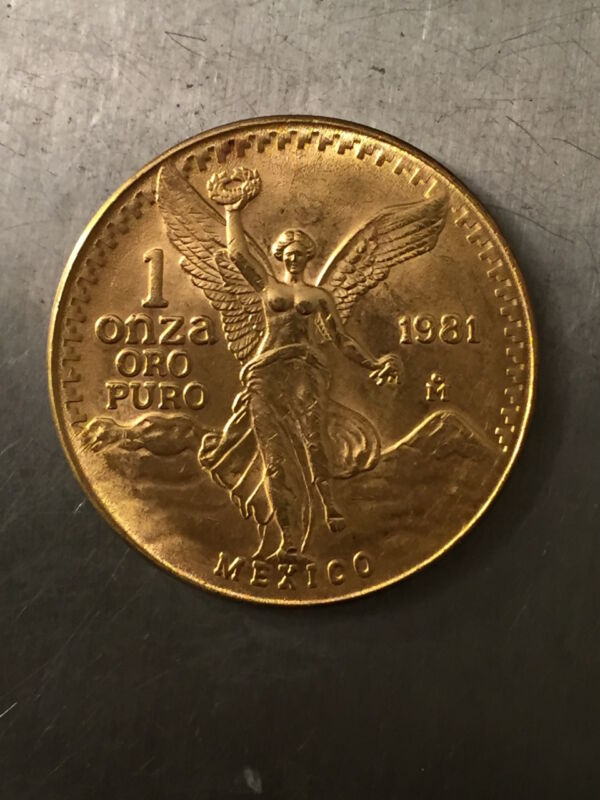 1981 Uncirculated Mexico 1 Onza- 1oz. Pure Gold, Key Date First Year Of Issue