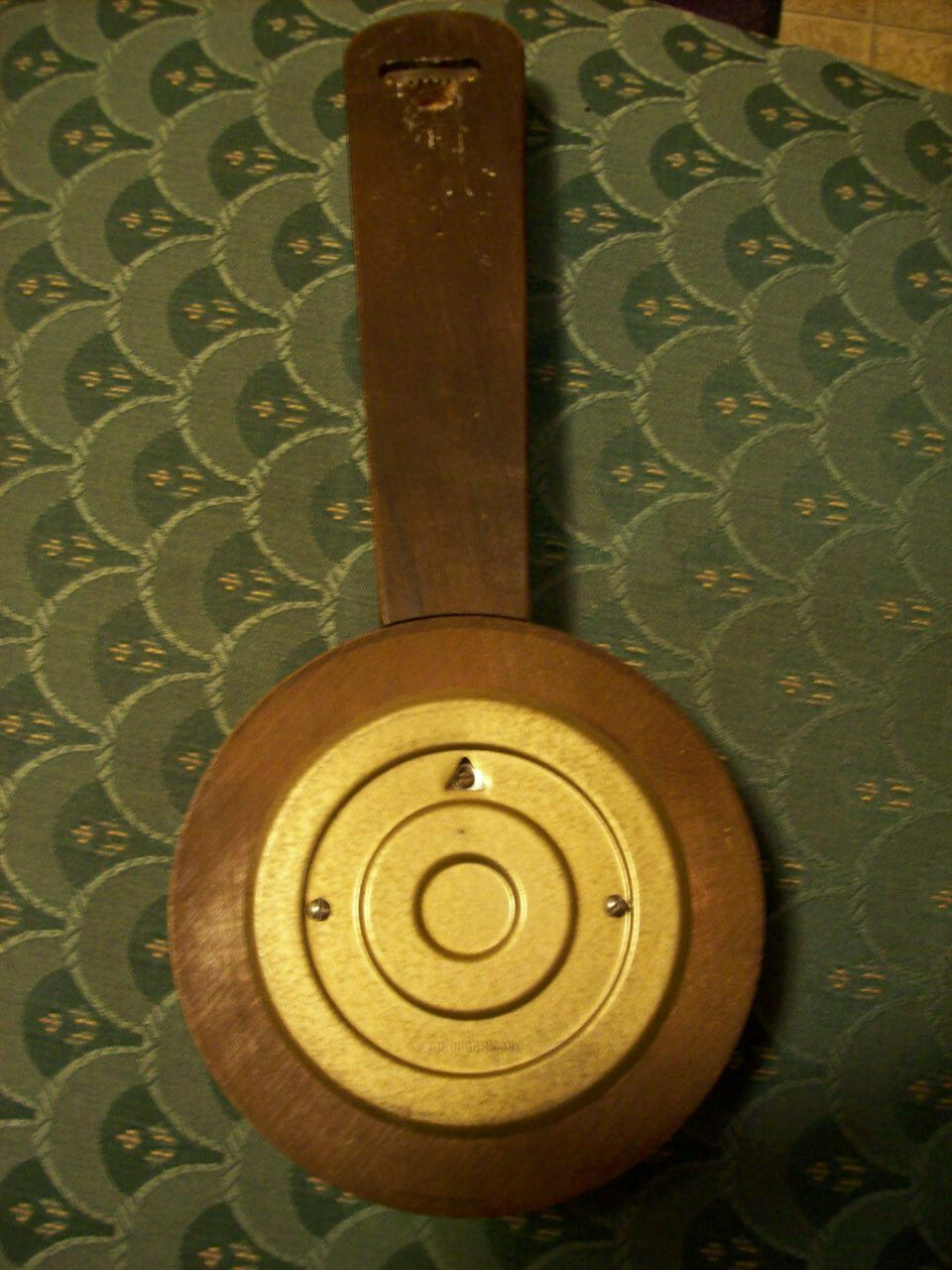 Vintage Mid Century Barometer West Germany Wooden, Brass, & Porcelain