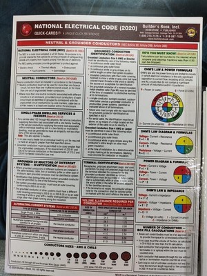 NATIONAL ELECTRICAL CODE (NEC) 2020 Quick-Card USA STOCK