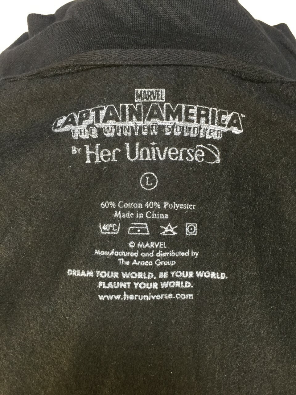 Marvel Black Widow HER UNIVERSE Black Zip-Up Sweatshirt Officially Licensed 