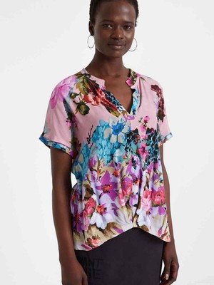 Desigual By C. Lacroix Blouse «Lauren» Блузка-рубашка, розовый с цветочным принтом, средний размер