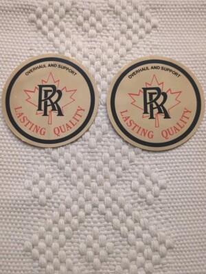 Vintage Rolls Royce?  Canada Gold, Black and Red Decal Round Stickers 3in