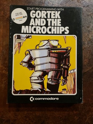Gortek and the Microchips Boxed Tape Set COMMODORE 64 C64303 Cassettes & Sticker