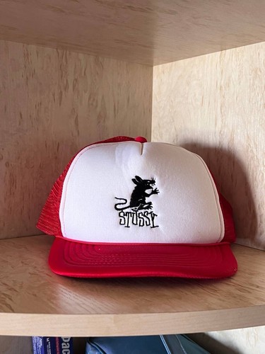 帽子 old stussy rat design mesh cap VINTAGE Stussy Rat Mesh Trucker Hat Adjustable Snapback