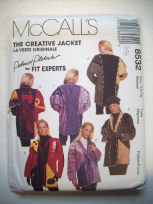 Easy fitting Pieced creative Jacket  pattern 8532 uncut size 12 14