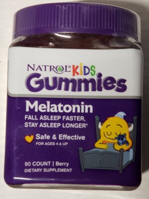 Natrol KIDS - GUMMIES - MELATONIN - 90 Ct - Berry - NON-GMO - Exp 10/2025