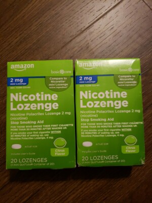 2 x Amazon Nicotine 2 mg Polacrilex Mini Lozenge 20 ct Citrus Exp 6/24