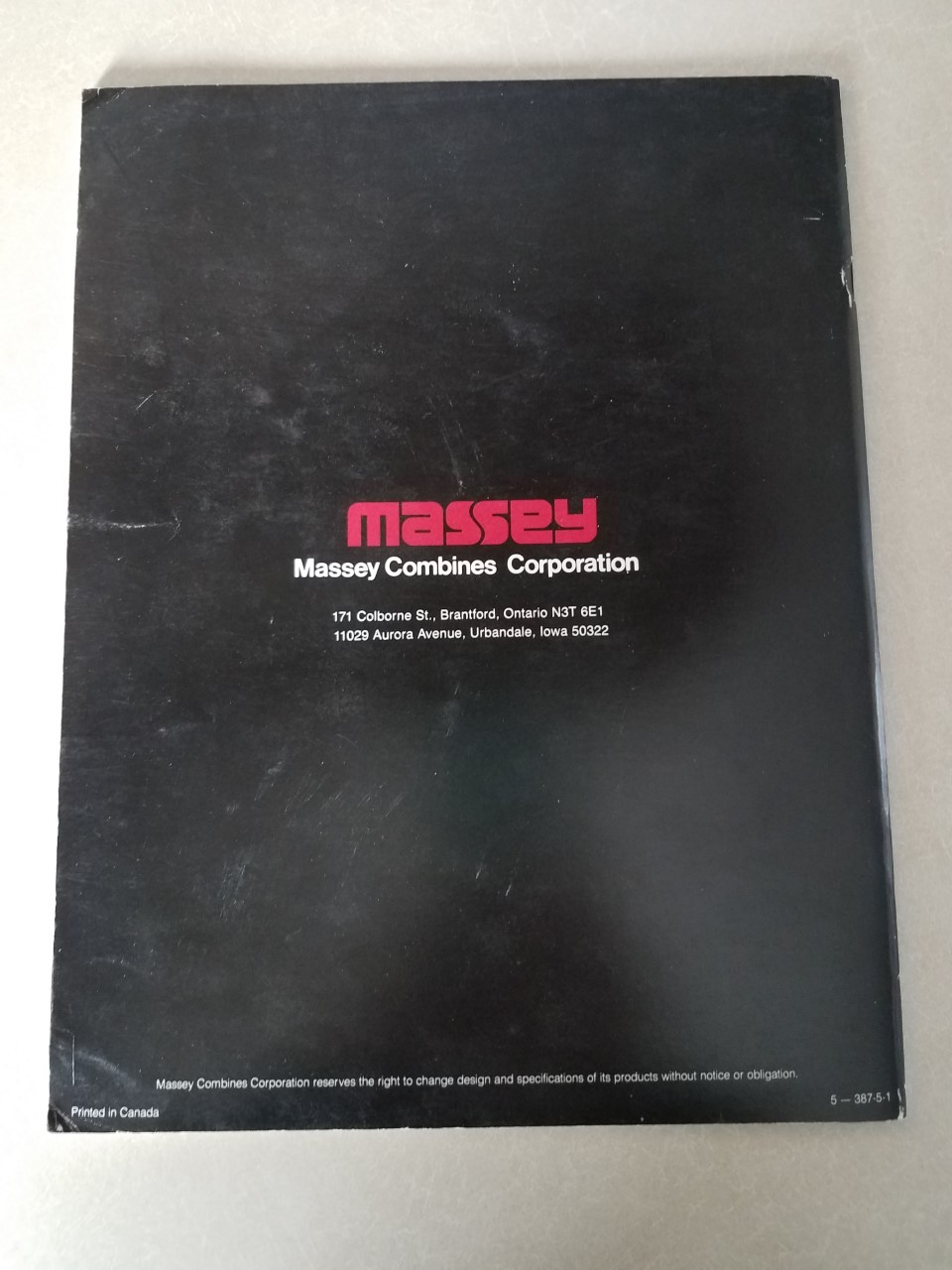 Massey Ferguson 8590 Rotary Combine Product Information Manual Collectible