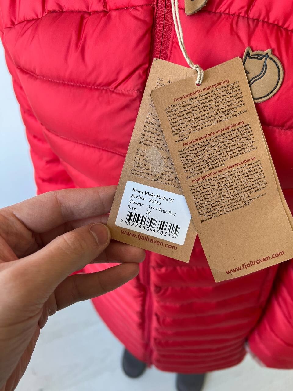 Pre-owned Fjall Raven Women's Fjallraven Snow Flake Parka Down Jacket Coat True Red Size M