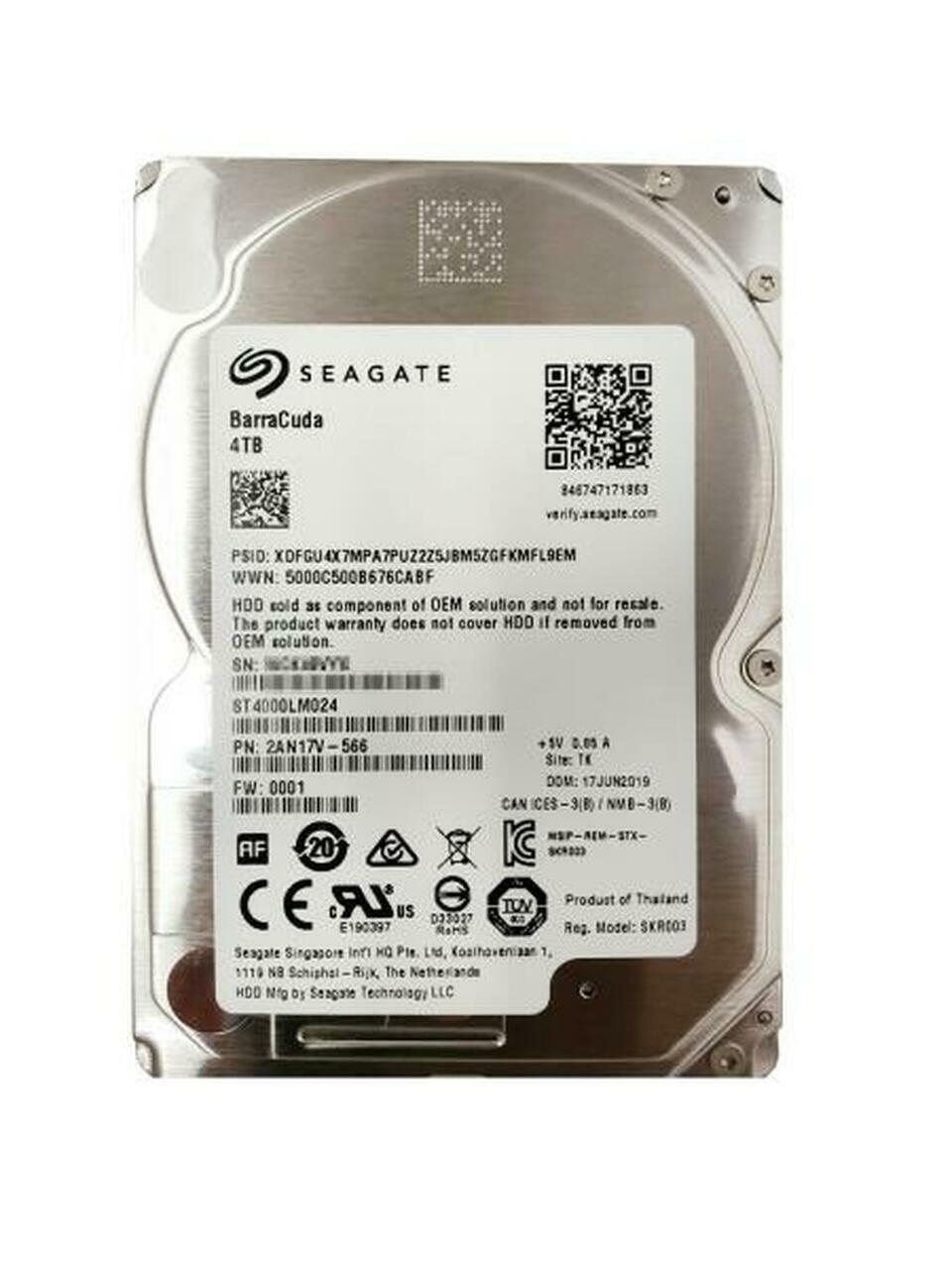 Seagate BarraCuda 4TB Internal 5400RPM 2.5 in. HDD Seagate BarraCuda 4TB Internal 5400RPM 2.5 in. HDD