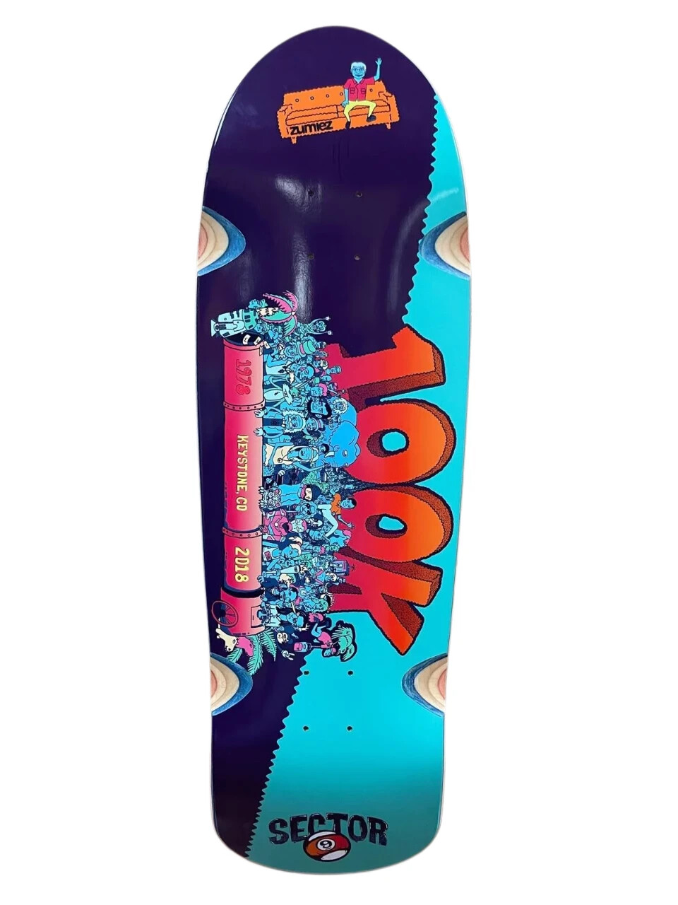 Sector 9 2018 Zumiez 100K Old School Shape Skateboard Deck