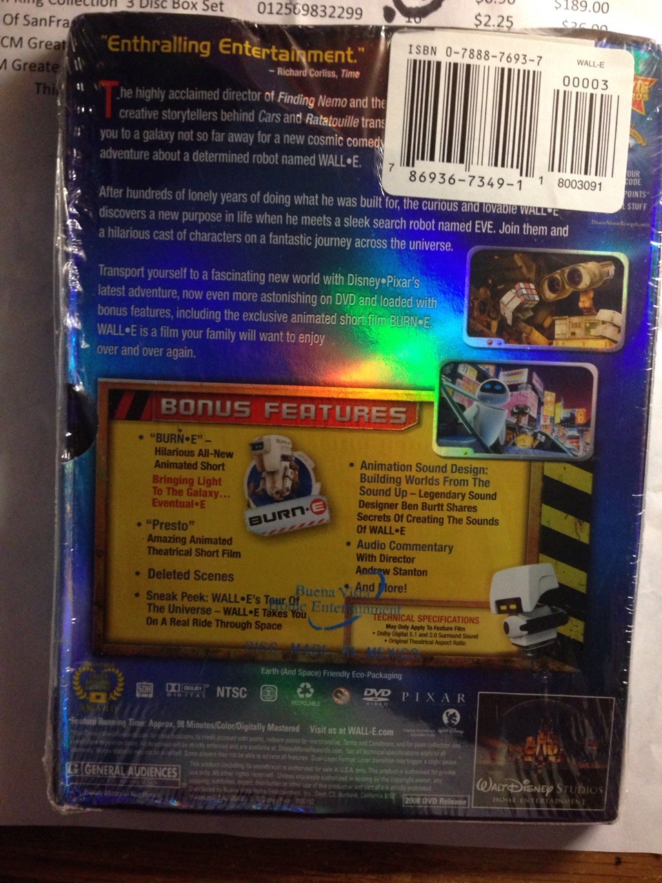 Wall E Dvd Movie New Free Shipping Tradepongo