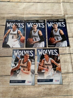 Minnesota Timberwolves SGA 5 Different Game Program Lot ZACH LAVINE