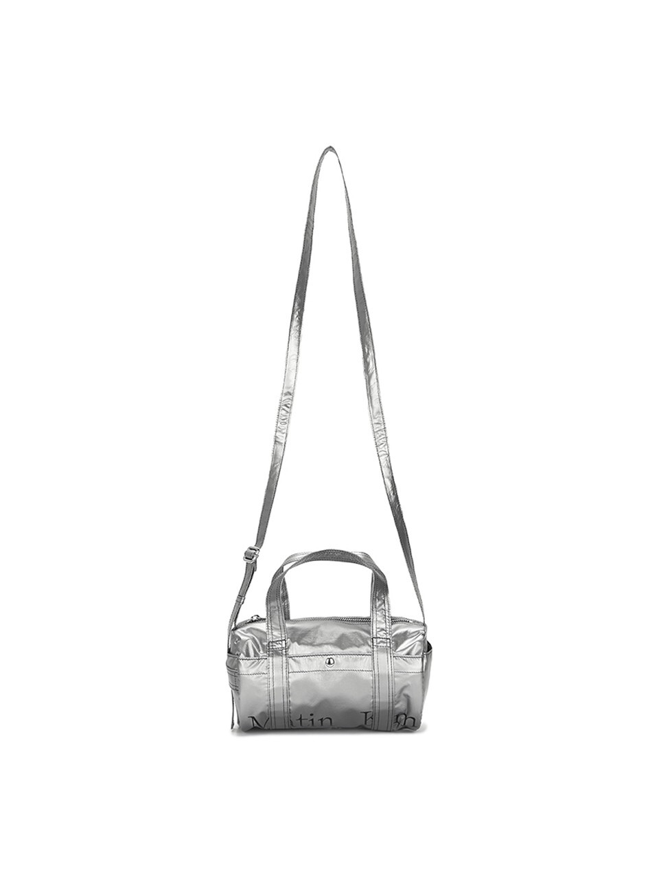 Matin Kim★ GLOSSY LOGO SPORTY MINI DUFFEL BAG IN 4COLOR Matin Kim Glossy Logo Sporty Mini Duffel Bag In Silver