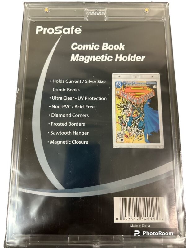 Pro Safe Silver Size Comic Book Magnetic Holder-UV Protected-Wall Hanging 34019