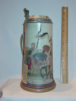 Old Antique 1L Etched  Germany Stein Marzi & Remy #1620