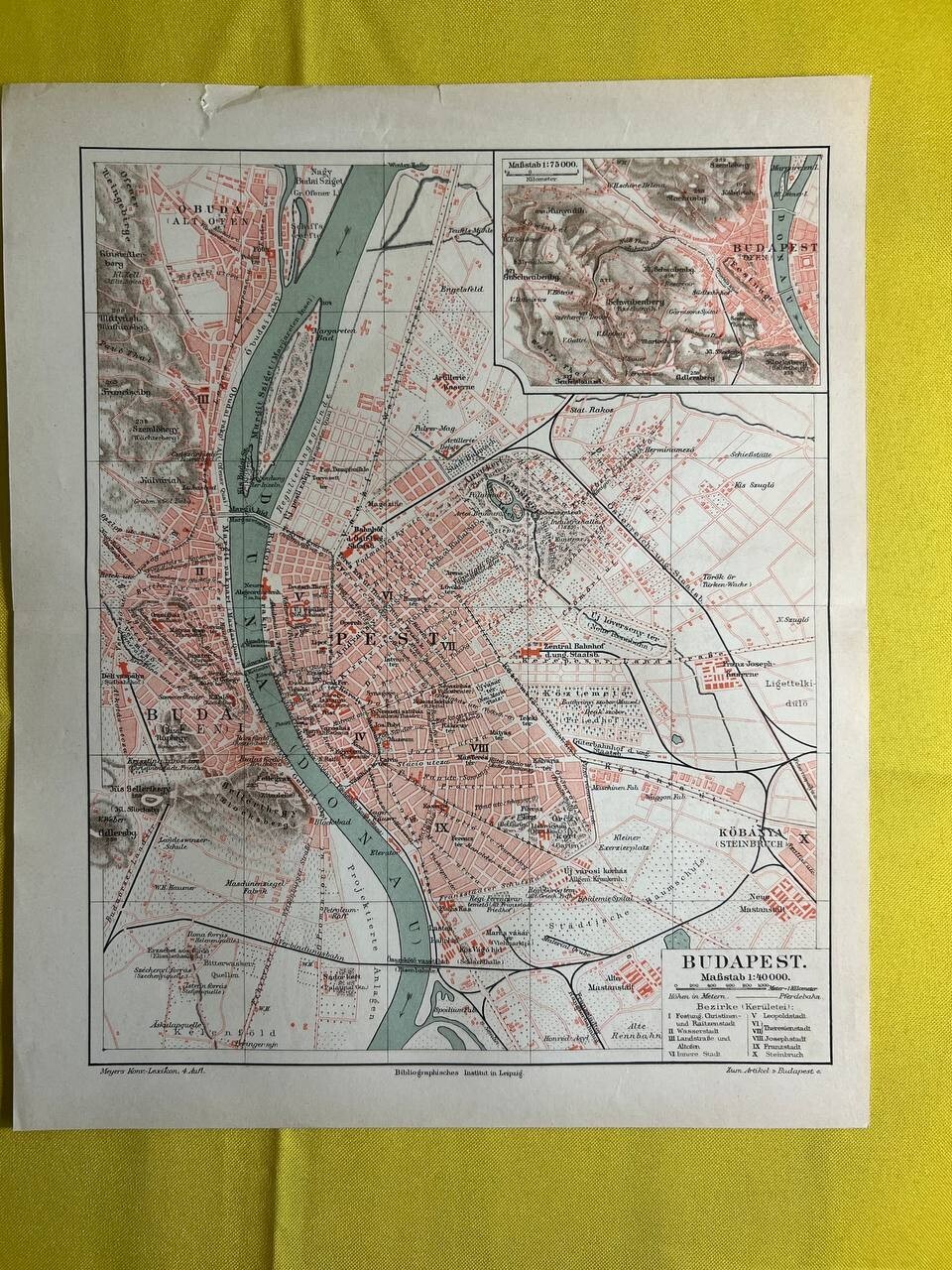 ぴあマップ　1987 1885 - Budapest Hungary - Vintage Geography Map ORIGINAL