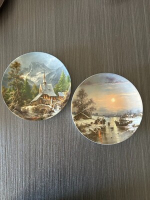 2 Plates '88 Furstenberg  Auf Dem Weg Zur Kirche & Rast nach Tag Lugwig Muninger
