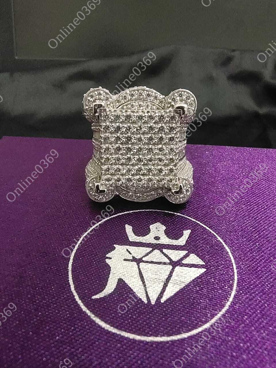 Pre-owned Online0369 1.89 Ct Round Cubic Zirconia Men's Classic Ring 14k White Gold Plated Silver