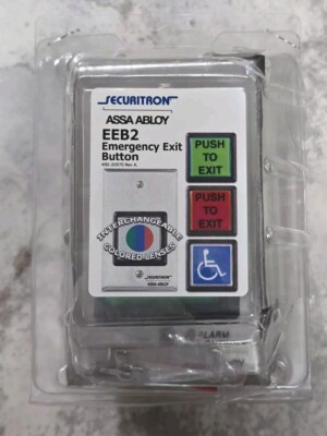 Securitron Assa Abloy EEB2 Emergency Exit Button w/30-Sec Timer SG and lenses