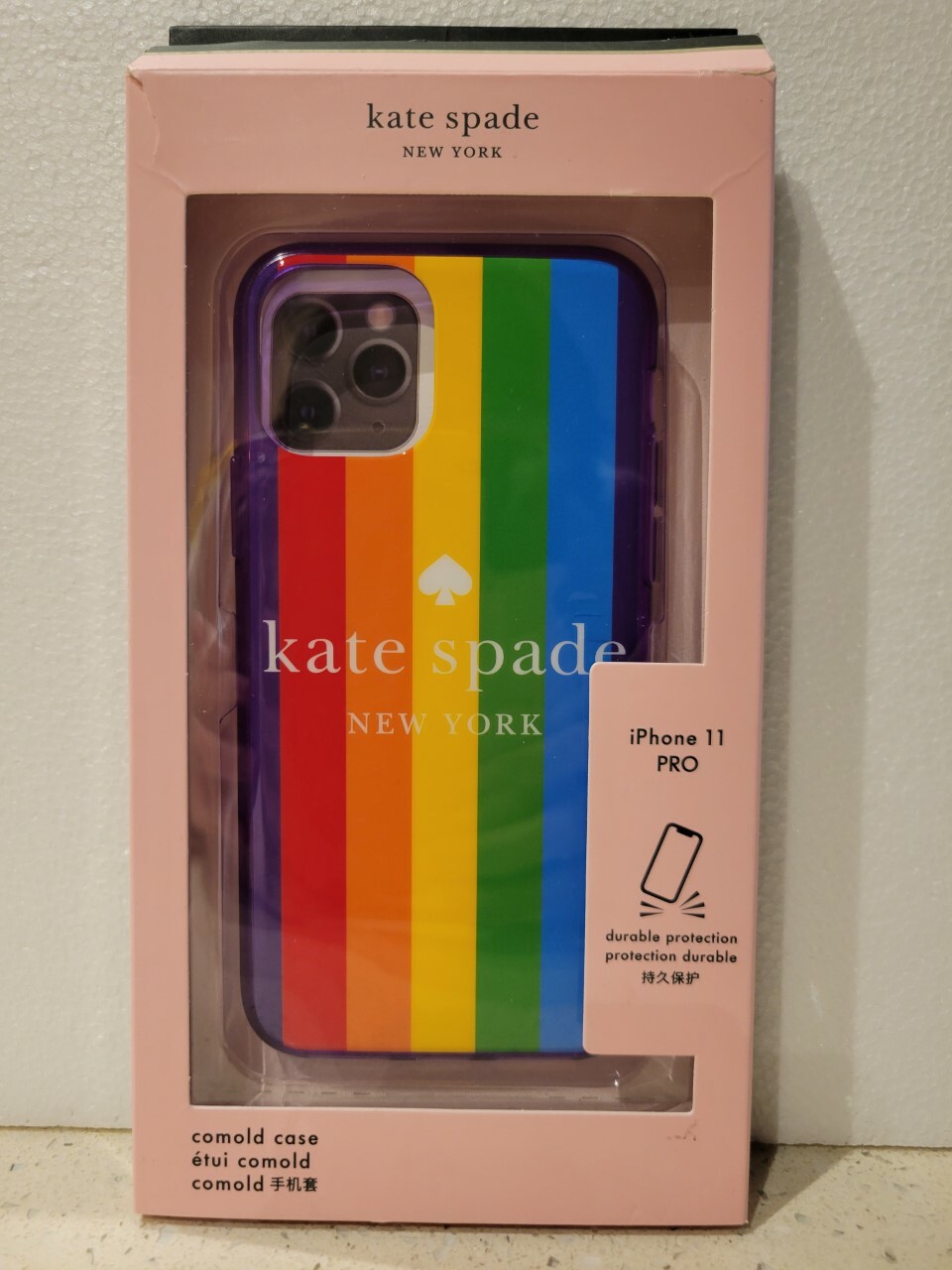 kate spade レインボー iPhoneケース New Kate Spade Iphone 11 Pro Case Rainbow Spectrum Stripe