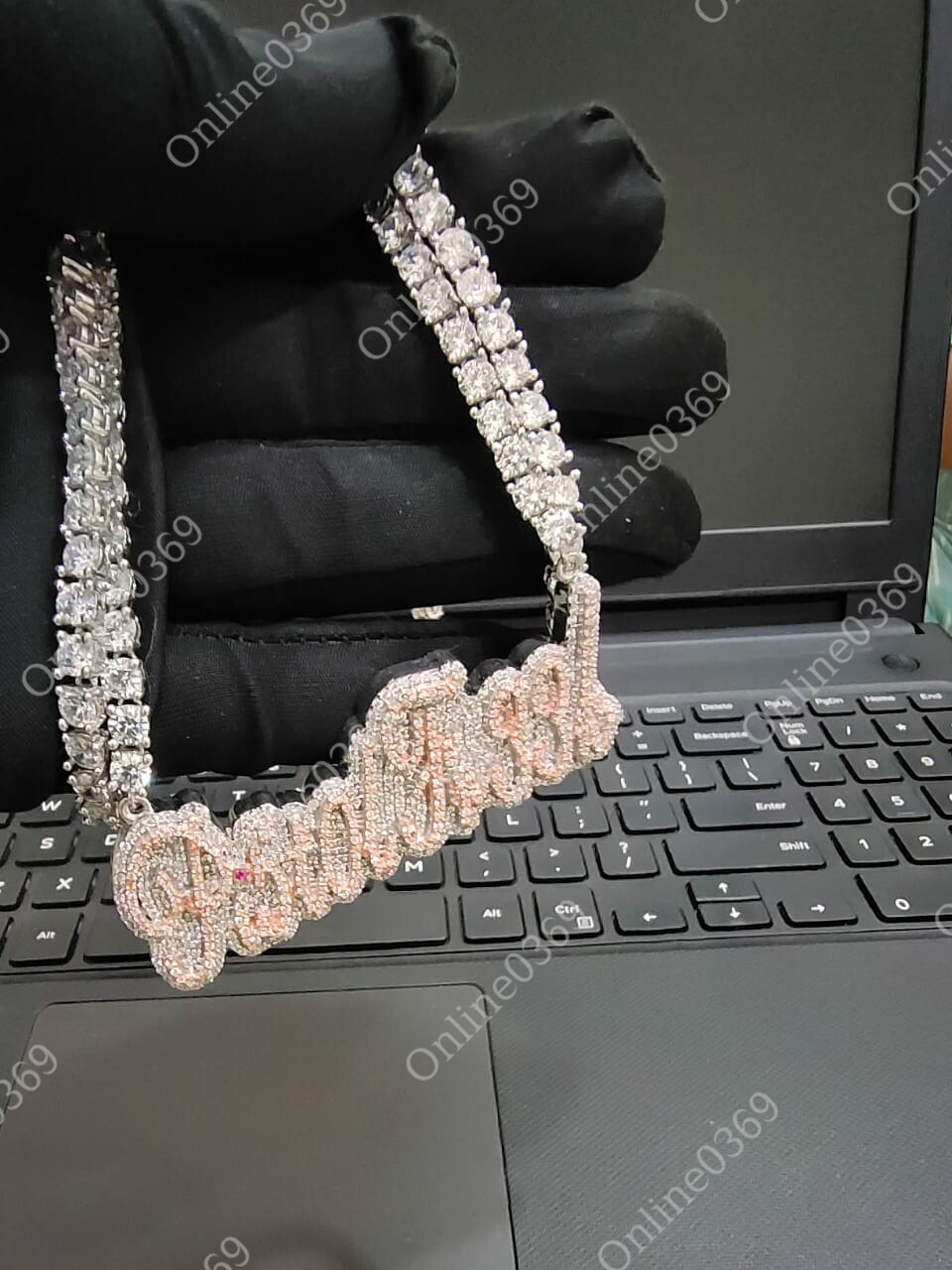 Pre-owned Online0369 4.25 Ct Rd Cubic Zirconia Mens Customized Designer Fashion Pendant Necklace In White