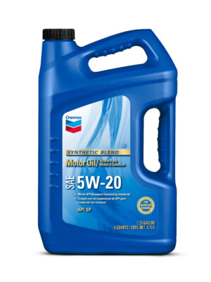 Chevron Synthetic Blend Motor Oil 5W-20, 5 Quart 5W-20 Synthetic Blend Motor Oil