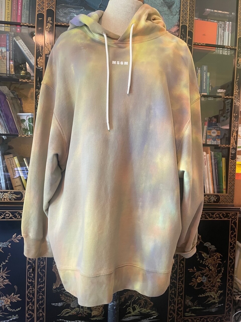 MSGM｜SWEATSHIRTS (3640MM503 247000 89) Light blue cotton sweatshirt with maxi logo print - MSGM
