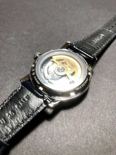 Pre-owned Seiko Presage Srpe43j1 Automatic Leather Cocktail Manhattan Blue Japan Made