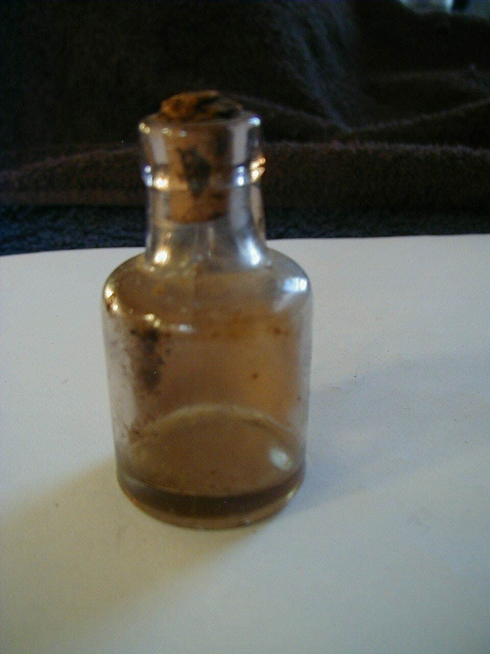 vintage miniature remington typewriter oil bottle cork top label estate find